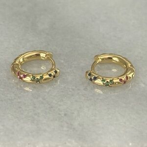 Gold Colorful Small Huggie Hoop Earrings 

Brand New